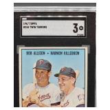 1967 Topps Minnesota Twin Terrors Killebrew/Allison Baseball Card #334 SGC 3