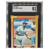 1990 Topps Frank Thomas Rookie Baseball Card #414 SGC 8