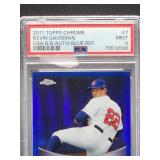 Limited 50/99 2011 Topps USA Blue Refractor Chrome Kevin Gausman Autographed Baseball Card #7 PSA 9