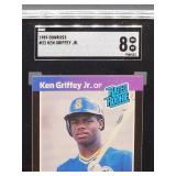 1989 Donruss Ken Griffey Jr Rookie Card #33 SGC 8