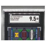 2019 Panini Prizm D.P. Tom Brady-Stained Glass Football Card #100 SGC 9.5