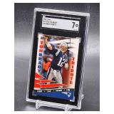2008 Topps Tom Brady Tribute Football Card #TBT-TB14 SGC 7