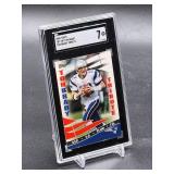 2008 Topps Tom Brady Tribute Football Card #TBT-TB7 SGC 7