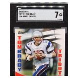 2008 Topps Tom Brady Tribute Football Card #TBT-TB7 SGC 7