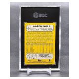 2017 Topps Heritage Aaron Nola Baseball Card #93 SGC 9.5