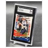 2008 Topps Tom Brady Tribute Football Card #TBT-TB13 SGC 7