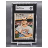 1989 Fleer Billy Ripken "Black Box on Bat" Baseball Card #616 SGC 8
