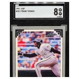 1991 Leaf Frank Thomas Baseball Card #281 SGC 8