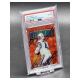 1997 Topps Finest Jim Harbaugh Refractor Football Card #85 PSA 8