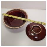 Hull Brand Vintage Glazed Brown Stoneware Casserole Dish