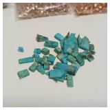 Attention Artists!  Large 6/0, seed beads, Genuine Turquoise jewelers scraps and other shell beads