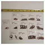 Lot of Antique copper alloy finings. 13 packages total.