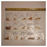 Lot of brass and antique brass colored findings