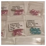 Lot of 14 packages real glass crystal beads