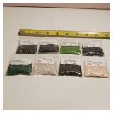 Lot of 8 full packages, 10 grams each 11/0 (size) triangle seed beads,