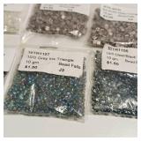 Lot of 6 packages, Triangle Seed Beads