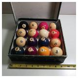 Vintage Billiard Balls, complete, in original package/holder.  Includes cue ball