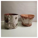 Handcrafted birch bark baskets (2 of them)
