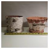 Handcrafted birch bark baskets (2 of them)