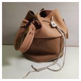 Genuine leather and Vinyl, tri-tone, handcrafted bag (or purse)