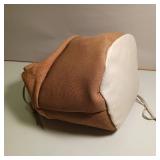 Genuine leather and Vinyl, tri-tone, handcrafted bag (or purse)
