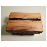 Beautiful, natural tamarack wood floating wall shelf