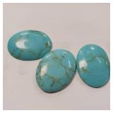 Lot of 3 piece faux turquoise large cabochons for jewelry making.