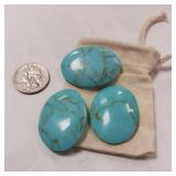 Lot of 3 piece faux turquoise large cabochons for jewelry making.