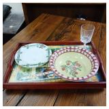 Travel America breakfast in bed tray  (real wood!)