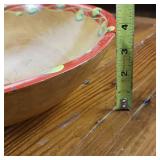 Cottagecore Decor: Hand Painted Solid Wooden Bowl