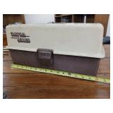 Umca 1703 - Custom Series - 3 shelf tackle box full of miscellaneous fishing lures and other supplies