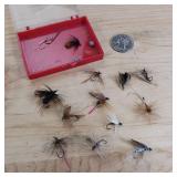 Lot of two containers with miscellaneous jigs and flies for fishing
