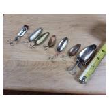 Lot of 7 Treble Hook Fishing Lure Spoons