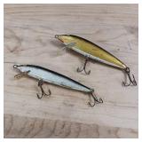 2 original Rapala - Finland, including the discontinued black and silver floating minnow lure