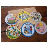 Vintage 6 1/2" pictures Record Guild of America "Turkey Straw", "Take A Little Peck", "The Princess and the Pea", "Planting Corn", "Oh Susanna", and "Laugh Laugh Phonograph"