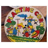 Vintage 6 1/2" pictures Record Guild of America "Turkey Straw", "Take A Little Peck", "The Princess and the Pea", "Planting Corn", "Oh Susanna", and "Laugh Laugh Phonograph"