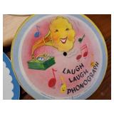 Vintage 6 1/2" pictures Record Guild of America "Turkey Straw", "Take A Little Peck", "The Princess and the Pea", "Planting Corn", "Oh Susanna", and "Laugh Laugh Phonograph"