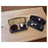 Two Pairs of Vintage Round Eye Glasses and an extra set of filtered lenses