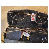 Two Pairs of Vintage Round Eye Glasses and an extra set of filtered lenses
