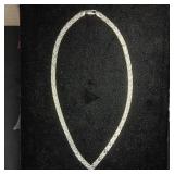 Sterling Silver Chevron, V shape Riccio chain, Italian Weave necklace