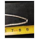 Sterling Silver Chevron, V shape Riccio chain, Italian Weave necklace