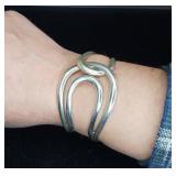 Sterling Silver cuff bracelet, knot design. Kit Heath makers mark