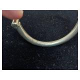 32.91g .925 Mexico - Stamped (JD-02) Sterling Silver Hinged cuff bracelet with large overlapping "knob" detail.