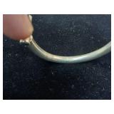32.91g .925 Mexico - Stamped (JD-02) Sterling Silver Hinged cuff bracelet with large overlapping "knob" detail.