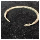 24.63g Sterling silver cuff bracelet. Solid one piece spiral texture design.