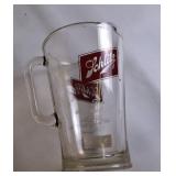 Lot of 2 Vintage Michelob and Schlitz beer glass pitchers