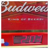 Budweiser Dale Earnhardt Jr. Racing Showcase Clock, which is a collectible light-up advertising display featuring a #8 car model.