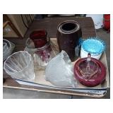 These vintage apothecary jars originally used in pharmacies to store and display medicines and chemicals