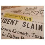 November 22, 1963, edition of The Minneapolis Star newspaper featuring the assassination of President John F. Kennedy.