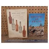 Two vintage reference books for collectors of antique glass -- Antique Whiskey Bottles by John Howe